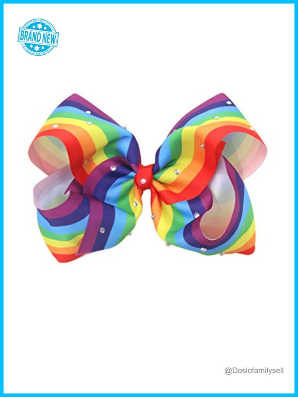 Rainbow grosgrain ribbon bow hair clip alligator clip